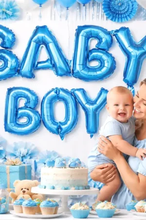 Pas Cher Ballon Mylar Baby Boy Bleu