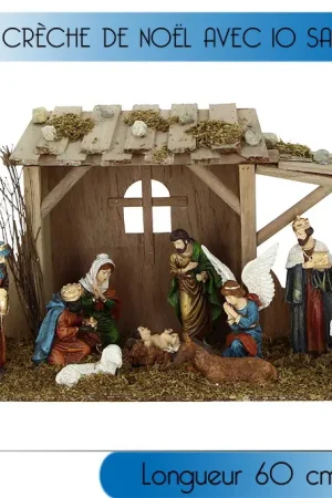 Super Prix Creche de noel Géante 60cm avec 10 Santons