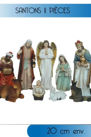 Prix Promo 11 Santons de noel pas cher 20cm