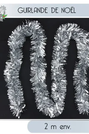 Promotion Saisonnière Guirlande de noel scintillante Brillante Argent