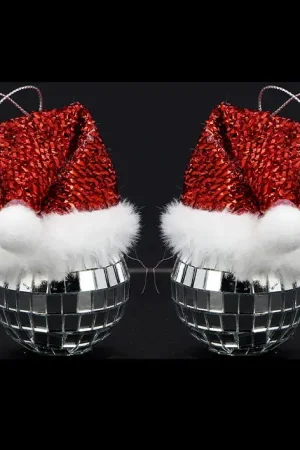 Achetez Aujourd'hui 2 Boules de noel a facettes avec Chapeau
