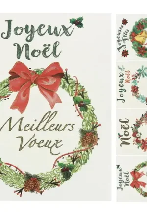 Offre Du Jour Sticker Vitro statique Couronne de Noel