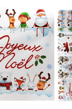 Super Prix Sticker Vitro statique Personnages de Noel