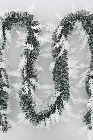 Commande En Gros Guirlande de noel Verte Nature avec épi Blanc