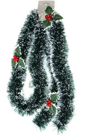 Expédié Aujourd'hui Guirlande de noel Verte enneigée avec Baies