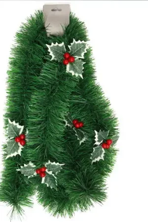 Meilleur Choix Guirlande de noel Feuilles vertes avec Baies Rouge