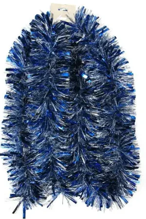 Guirlande de noel Bleu Argent 13cm x 2 mètres Livraison Express