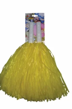 Pompons x2 Jaune Haute Qualité