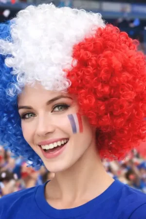 Bon Marché Perruque Tricolore