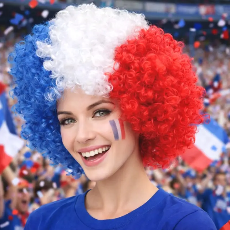 Bon Marché Perruque Tricolore