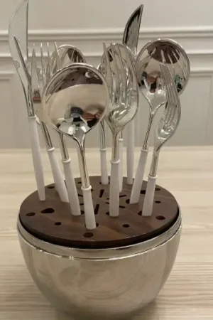 Achat Immédiat Ménagère Plastique réutilisable Gourmet Argent x 24 pièces