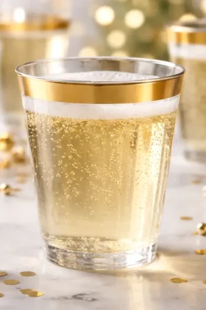 Verre en plastique cristal liseré Or x 10 pièces Produit De Marque