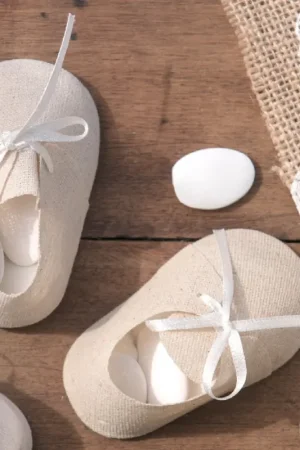 Prix Bas Chausson de bébé a dragees Naturel X 4 pièces