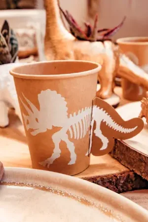 Gobelet carton Dinosaure Kraft x 8 pièces Paiement Sécurisé