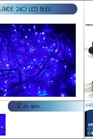 Top Vente Guirlande lumineuse 240 LED Bleu 12m