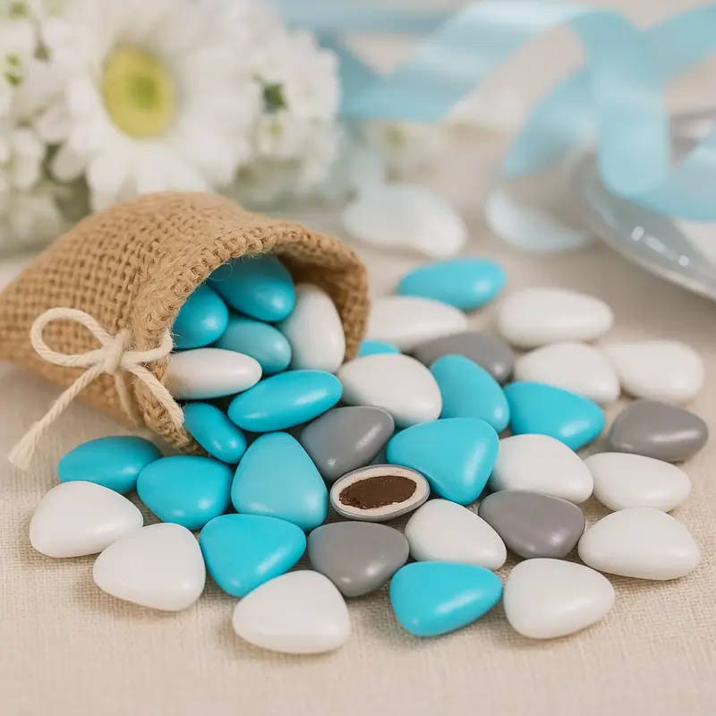 Dragées Coeur Chocolat Assorti Blanc Caraibe Gris x 500gr Offre Spéciale