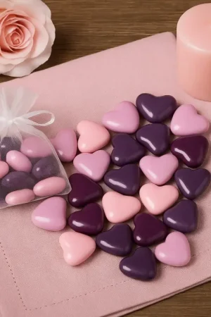 Must-Have Dragées Coeur Chocolat Assorti Rose Parme Prune x 500gr