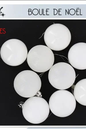 Boule de Noel Blanche 6 cm x 9 pièces Solde