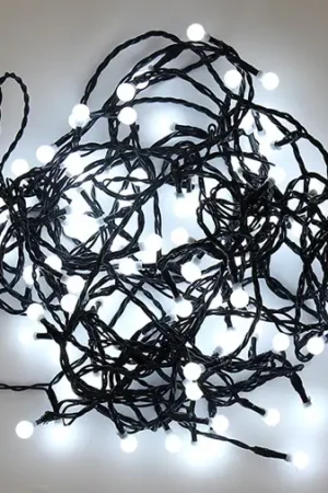 Guirlande lumineuse 100 boules blanche LED Acheter Direct