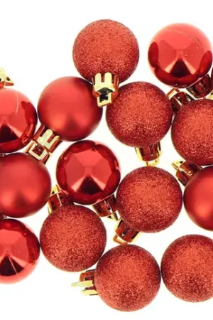 Nouvelle Collection Lot de 20 Boules de noel Rouge 3cm