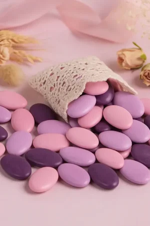 Dragées Chocolat Assorti Rose PArme Prune x 500gr Prix Réduit