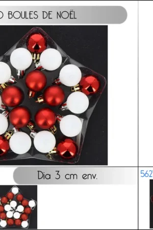 Lot de 20 Boules de noel Blanc 3cm Dernière Chance
