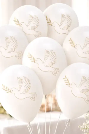 Ballon gonflable Commmunion Blancx8 pièces Nouveauté