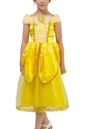 Authentique Déguisement Enfant Princesse Jaune 7/9 Ans