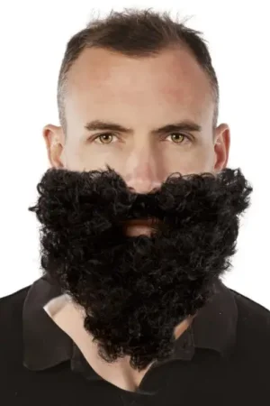 Vente Flash Moustache et Barbe Frisée Noir