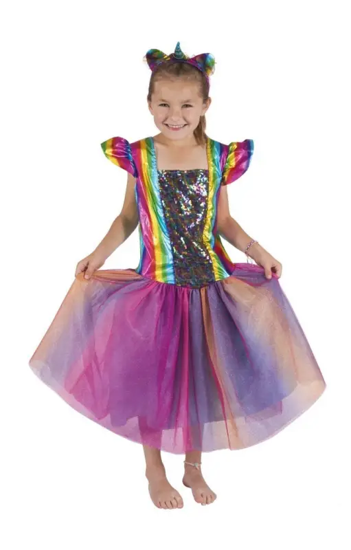 Déguisement Enfant Licorne Arc en Ciel 5/6 Ans Offre Du Jour
