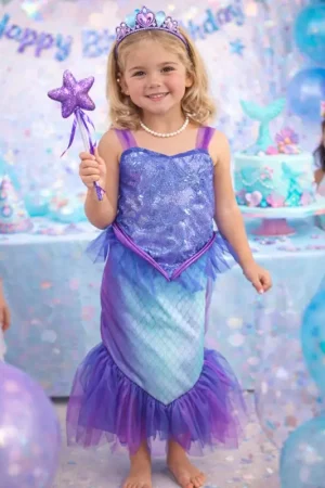 Top Vente Déguisement Enfant Sirène turquoise 5/6 Ans