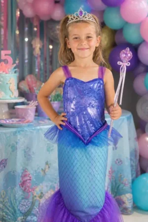Marque Déguisement Enfant Sirène Turquoise 7/9 Ans