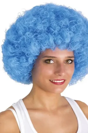 Perruque Afro Bleu Ciel Soldes