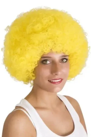Paiement Sécurisé Perruque Déguisement Afro Jaune