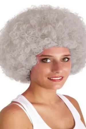 Perruque Déguisement Afro Grise Certifié