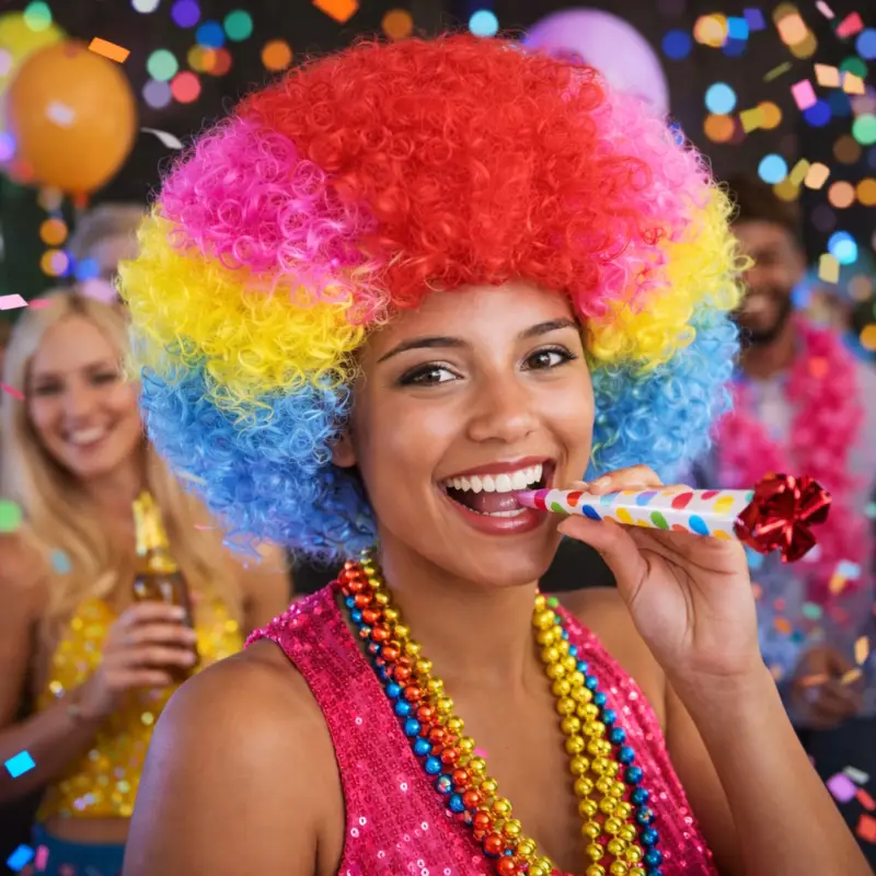 Must-Have Perruque Déguisement Afro Multicolore