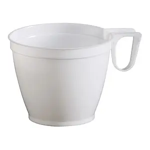 Remise Tasse à café en plastique Blanc réutilisables x 50 pièces