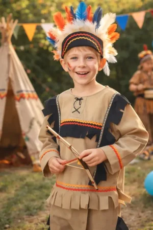 Offre Limitée Costume Garçon Indien Beige 7/9 Ans