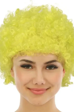 Prix Bas Perruque Courte Frisée Jaune