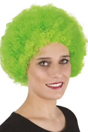 Perruque Courte Frisée Verte Marque