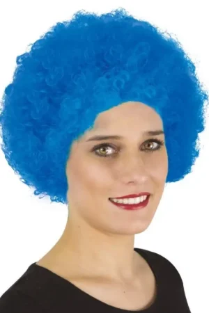 Perruque Courte Frisée Bleu Prix Choc