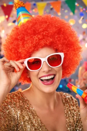 Dernier Modèle Perruque Courte Frisée Rouge