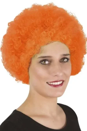 Perruque Courte Frisée Orange Pas Cher