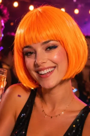 Perruque Cabaret en Orange Populaire