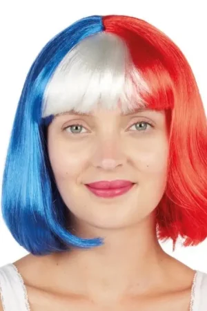 Perruque Cabaret Bleu Blanc Rouge Seulement Aujourd'hui