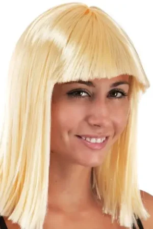 Perruque Mi-Longue avec Frange Blonde Bon Plan
