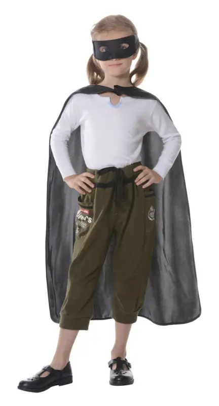 Achat Immédiat Déguisement Fille Super Héro Noir 7/9 Ans