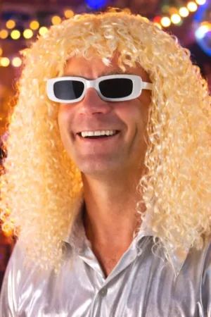 Top Vente Perruque Mi Longue Frisée en Blond