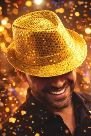 Promotion Saisonnière Chapeau Borsalino à Sequins OR