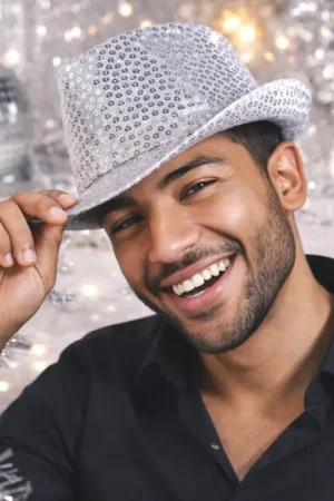 Chapeau Borsalino à Sequins Argent Usine Directe